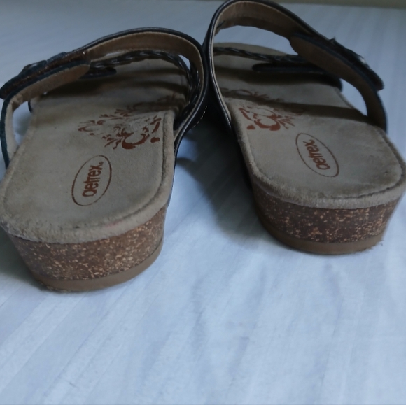 Aetrex Sandals 7 EU 37 Janey Braided Slide Cork Cushioned Comfort Casual - Picture 6 of 10